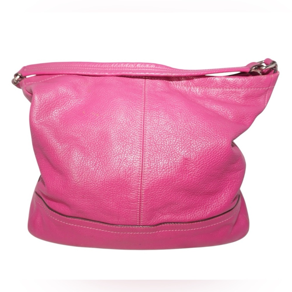 Coach Pink Park Pebble Leather Hobo Bag Magenta Fuchsia F23293 - Picture 8 of 16